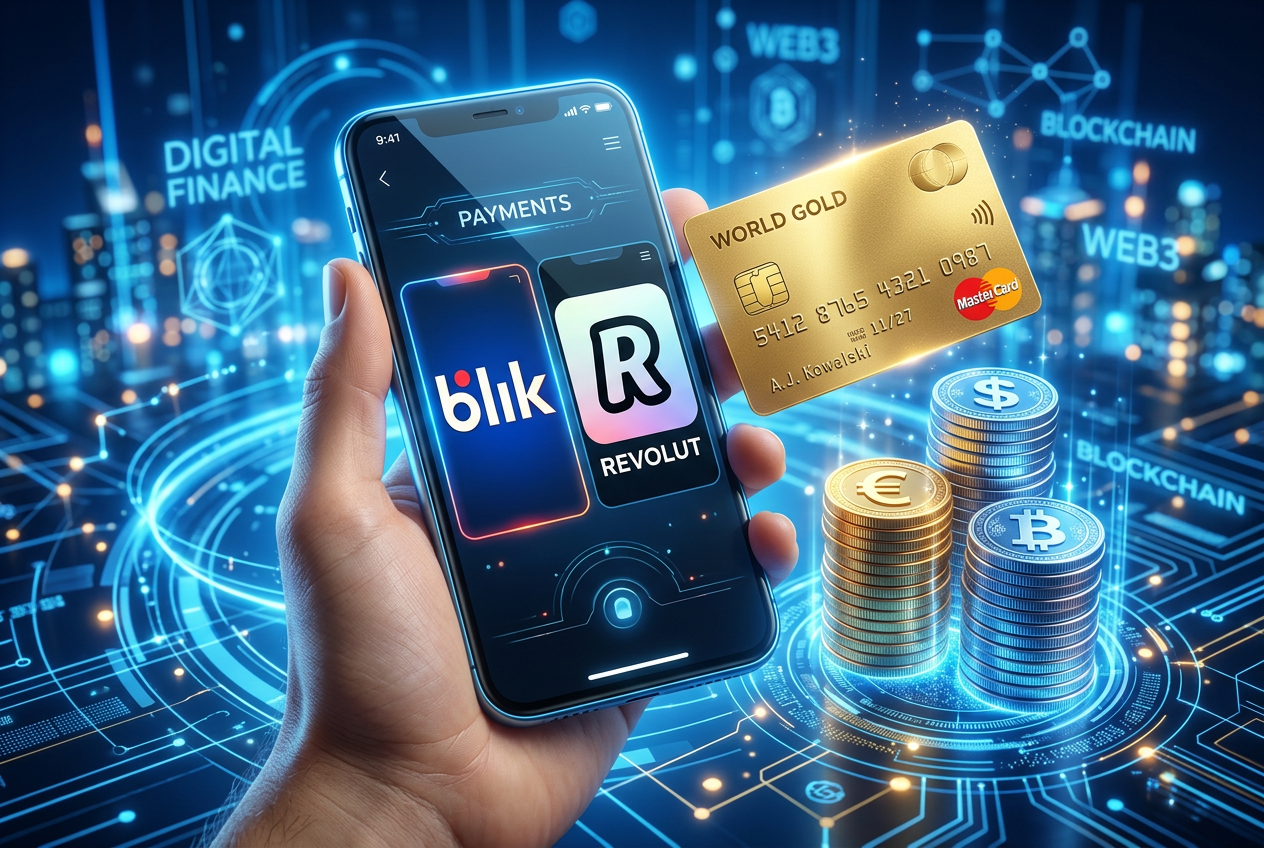 Ilustracja metod płatności BLIK i Revolut w nowoczesnym kasynie 2026